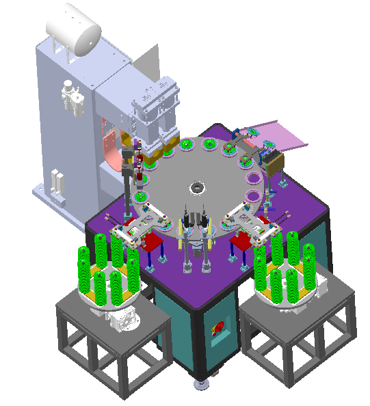 濾清器螺密板自動焊接機(jī),濾清器螺紋端蓋板多工位自動點焊機(jī)