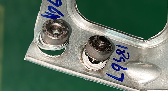 螺母焊接后測試結(jié)果