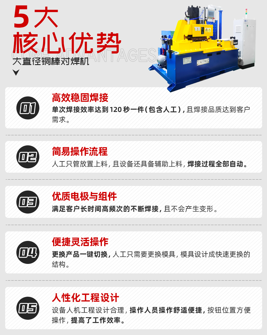 大直徑銅棒對焊機(jī)核心優(yōu)勢