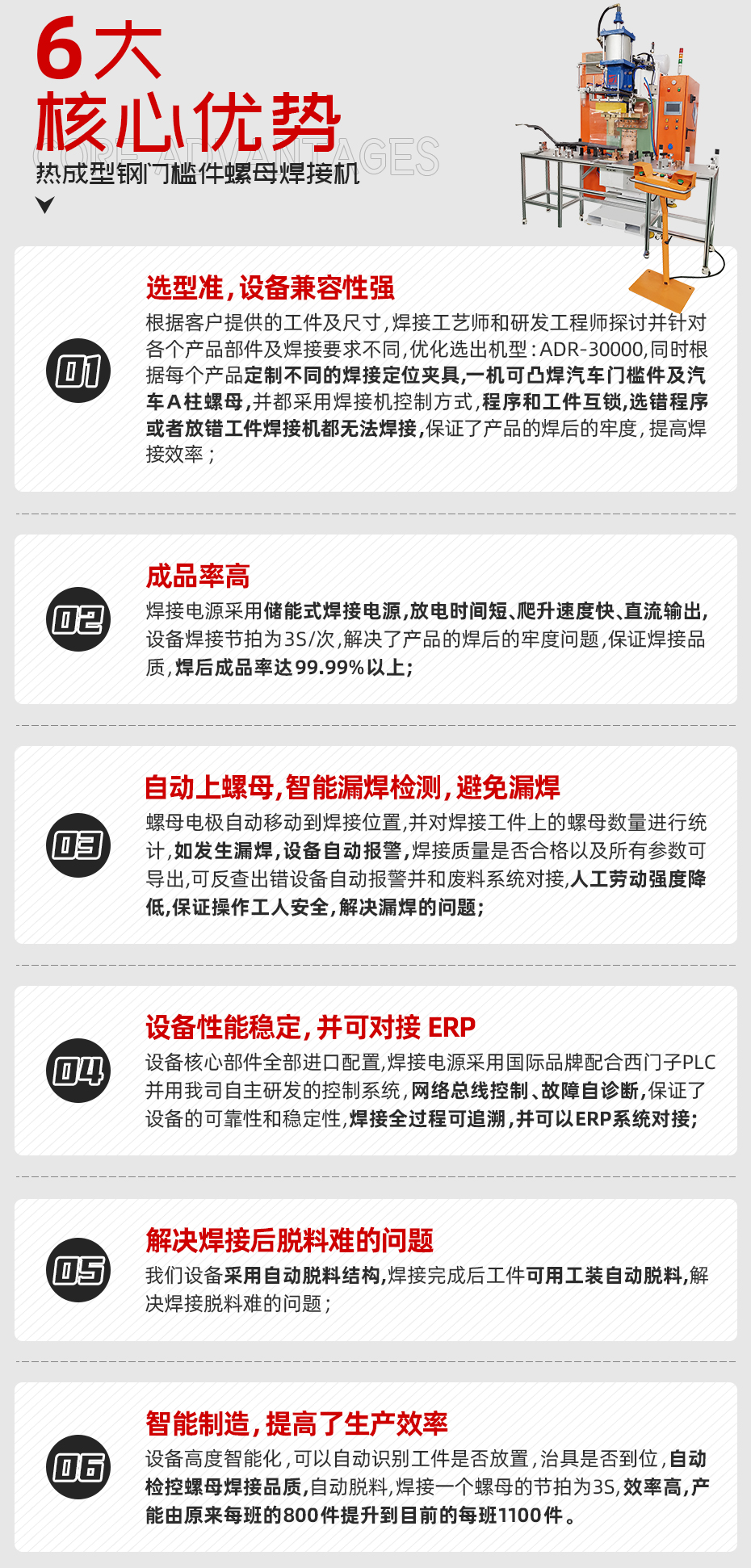 熱成型鋼門檻件螺母焊接機(jī)核心優(yōu)勢