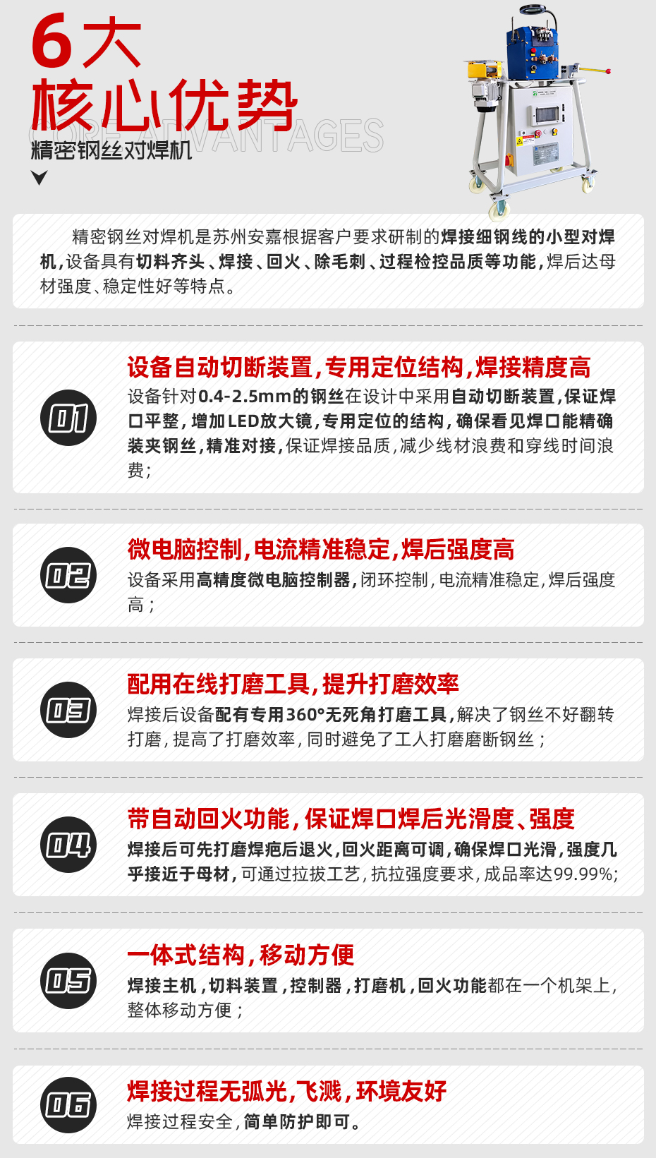 精密鋼絲對焊機(jī)詳情核心優(yōu)勢