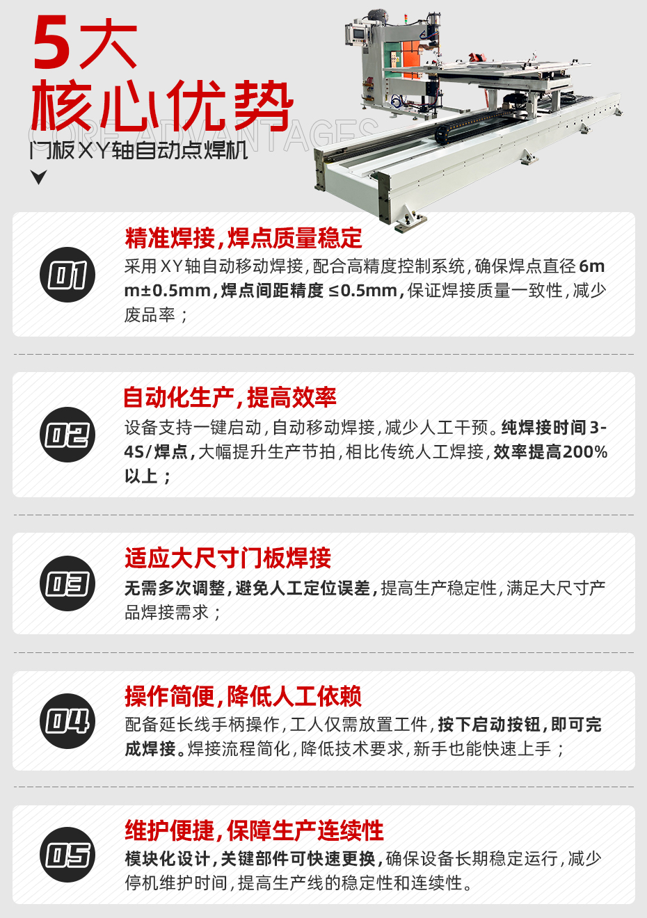 門板XY軸自動點焊機詳情核心優(yōu)勢