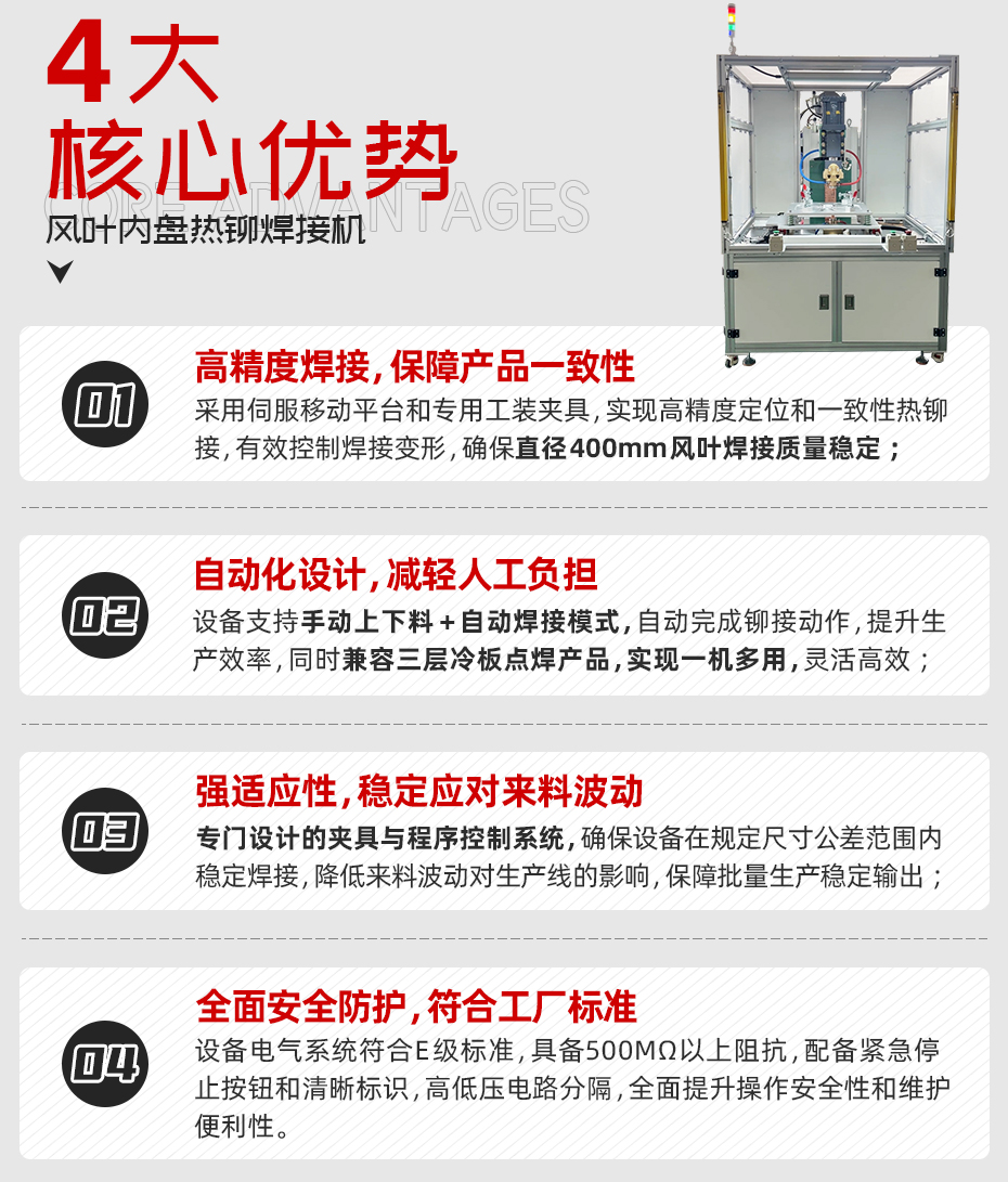 風葉內盤熱鉚焊接機詳情核心優(yōu)勢