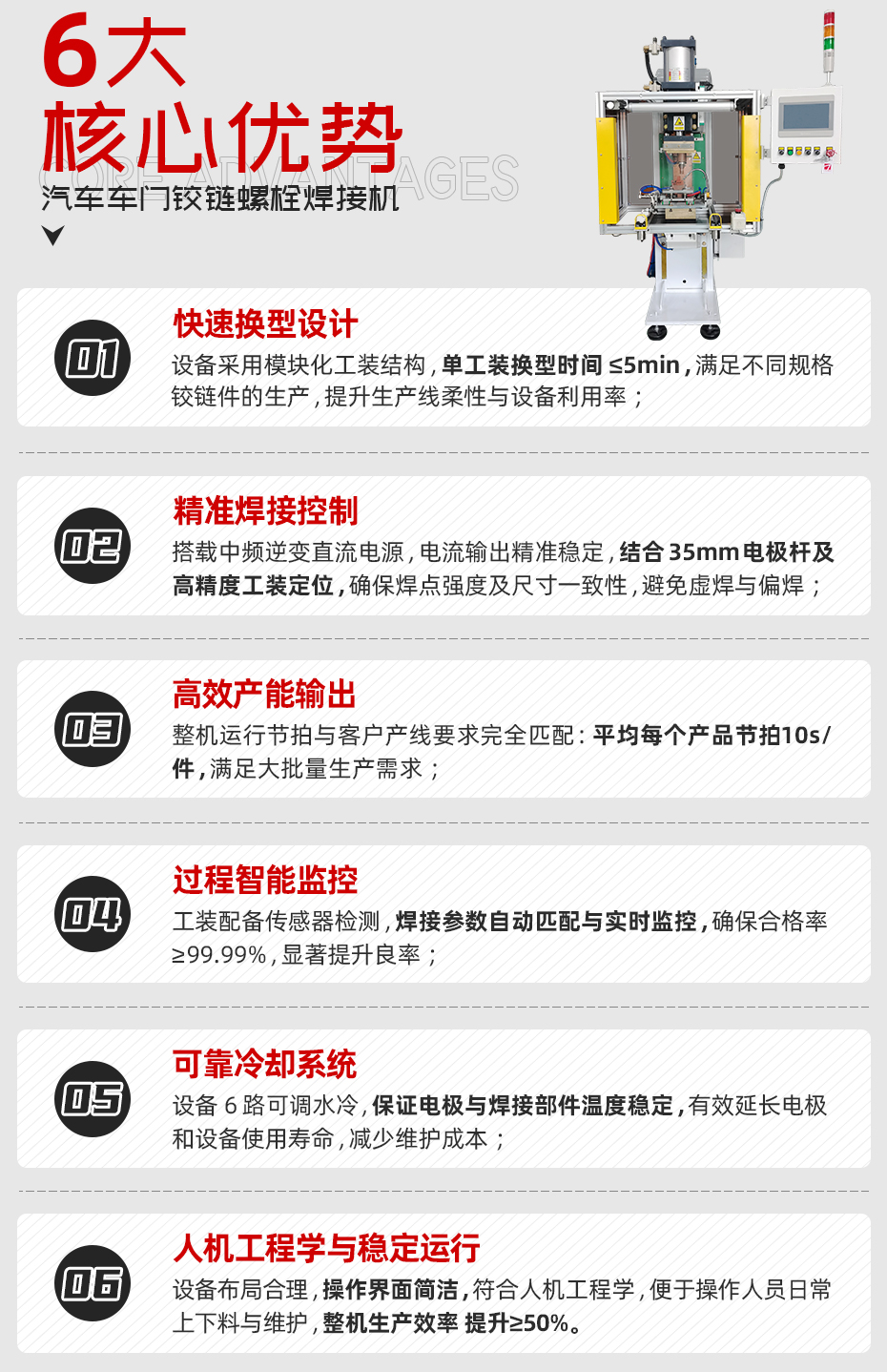 汽車車門鉸鏈螺栓焊接機詳情核心優(yōu)勢