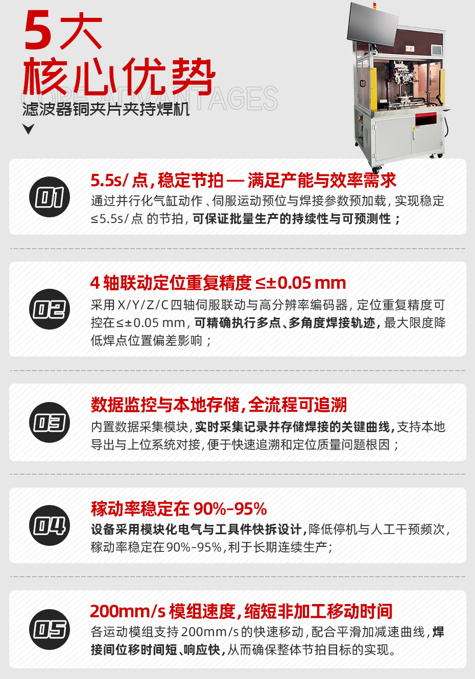 濾波器銅夾片夾持焊機(jī)核心優(yōu)勢(shì)